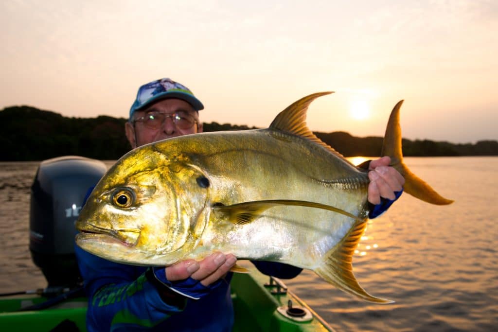 Fishing Gabon on the west African coast - a longfin jack