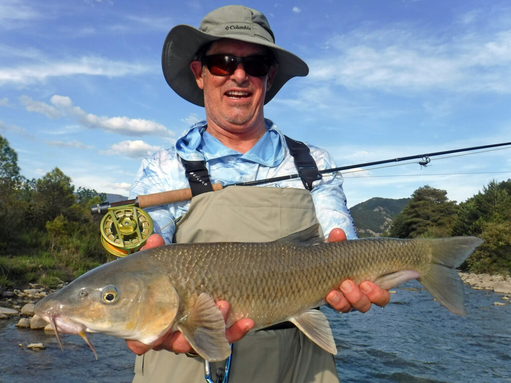 Barbel catch on fly rod