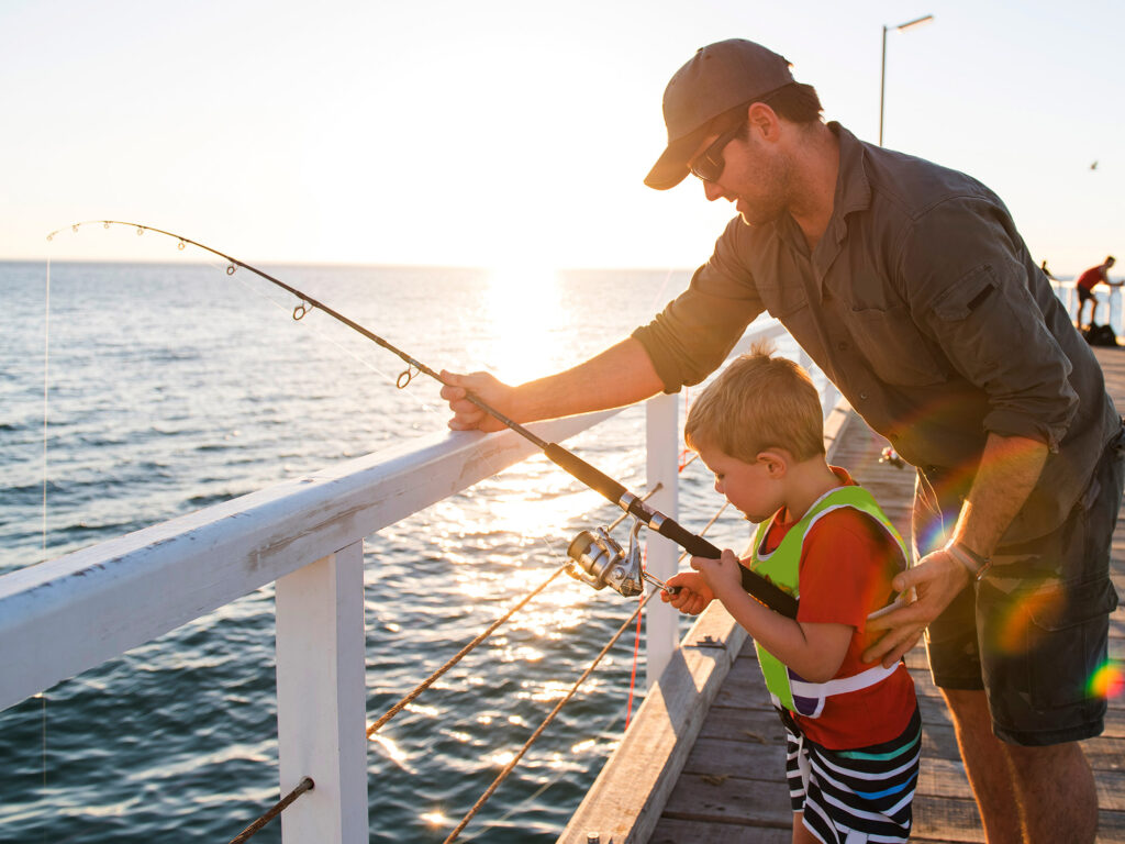 Father and son fishing