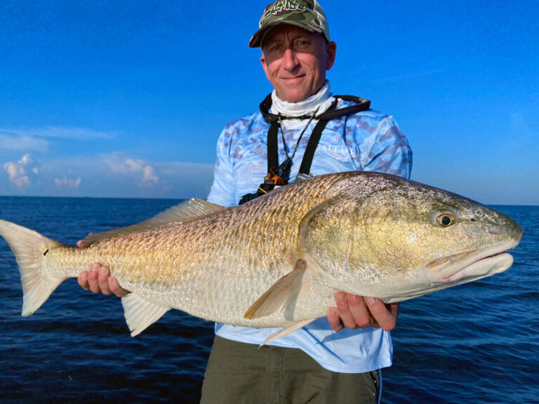 Catching bull red drum in Louisiana