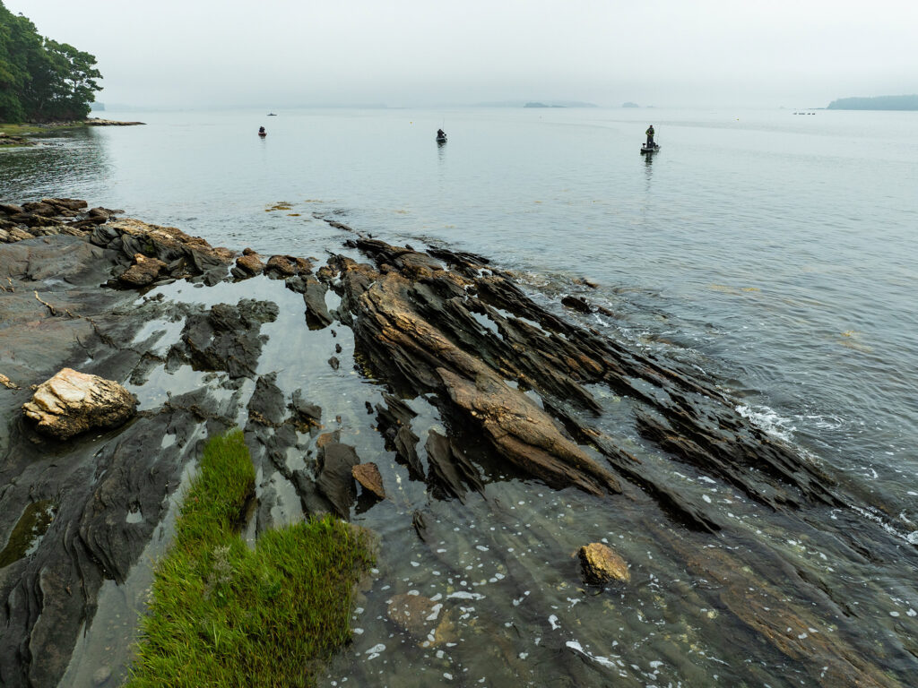 Maine rocky shoreline fishing