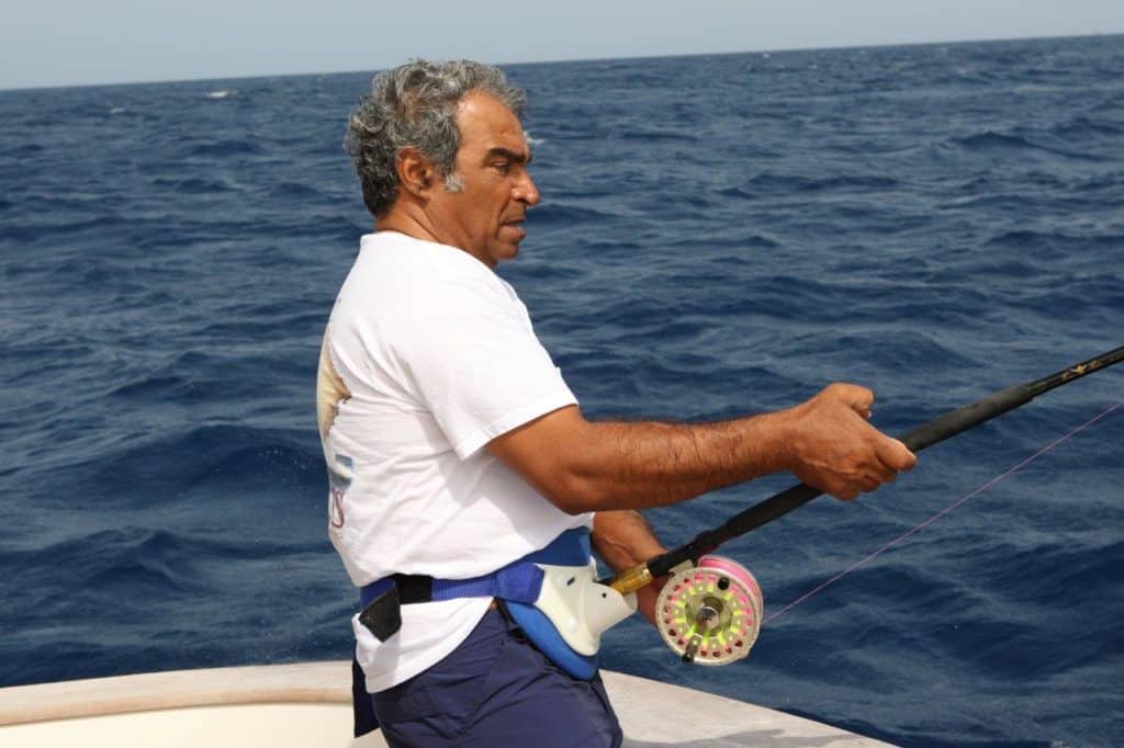 Australia marlin fishing at Port Stephens - hooked up on fly