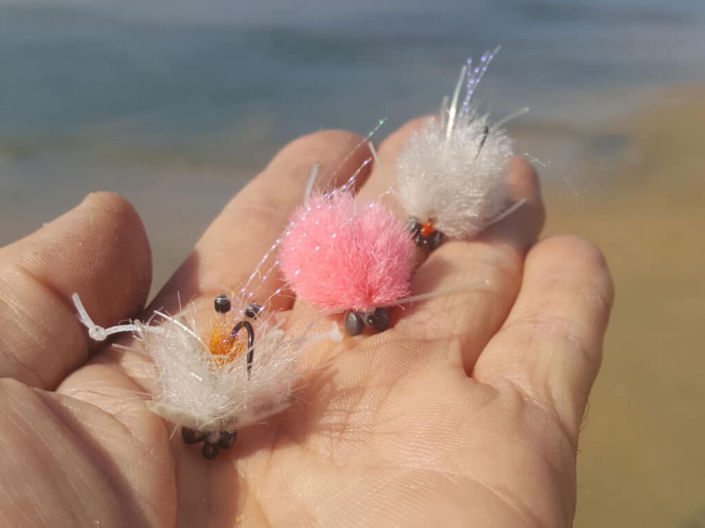 A selection of flies for California corbina