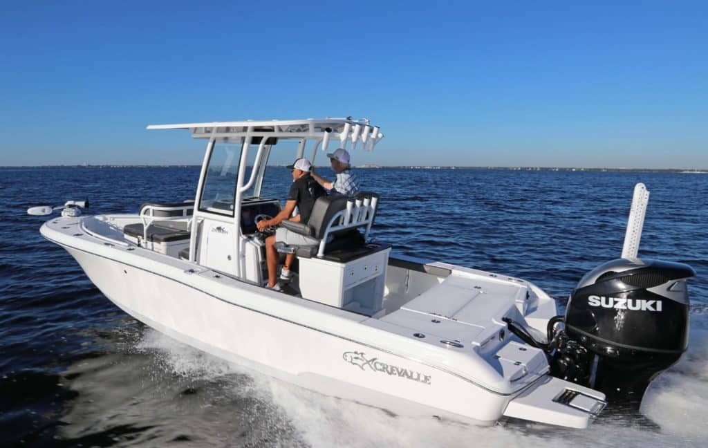 Crevalle 26 HBW on a boat test